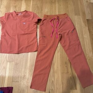 Women's Orange Scrub Set medium